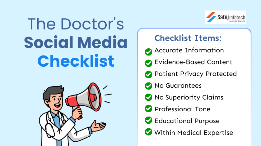 Social media compliance checklist for doctors before posting online