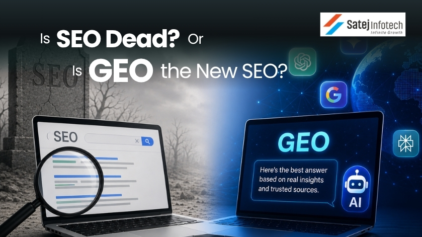 SEO versus GEO comparison showing traditional search and AI search