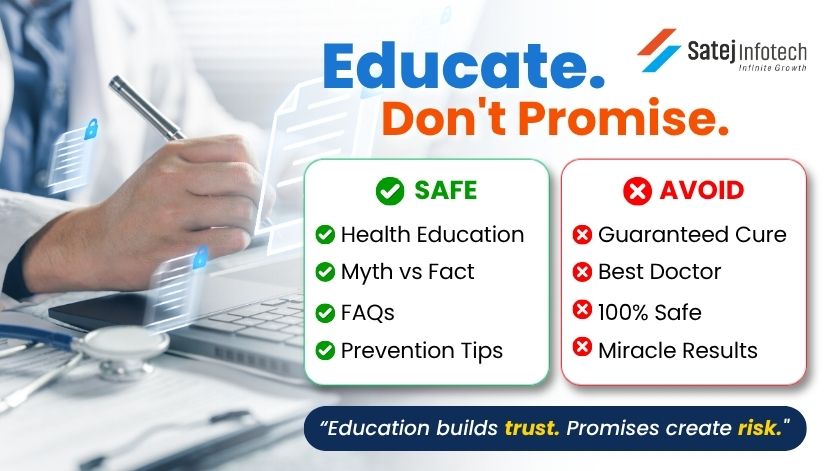 Safe versus promotional healthcare marketing examples