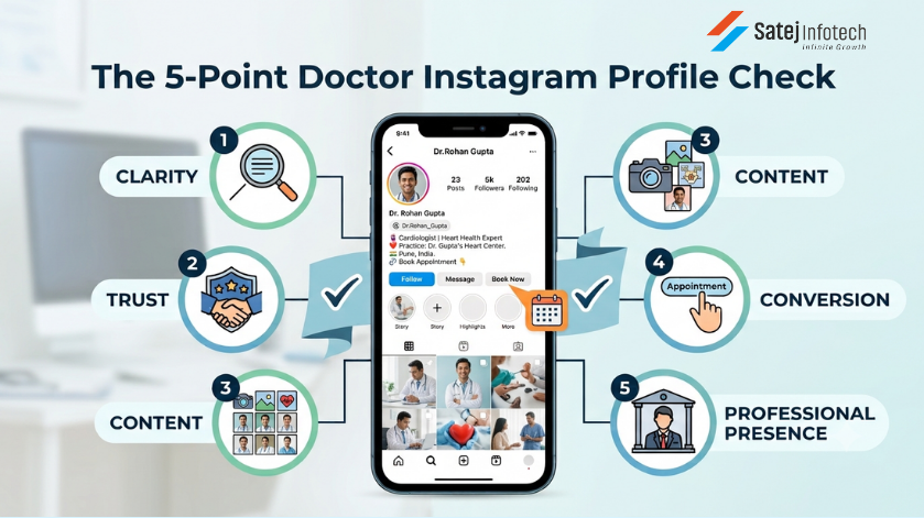 5 point Instagram profile checklist for doctors to improve patient trust and enquiries