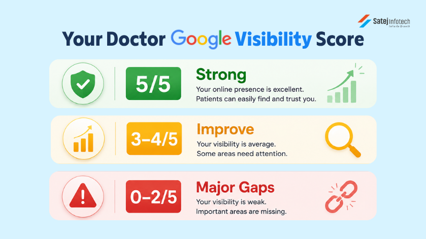 Google visibility scorecard for doctors and clinics