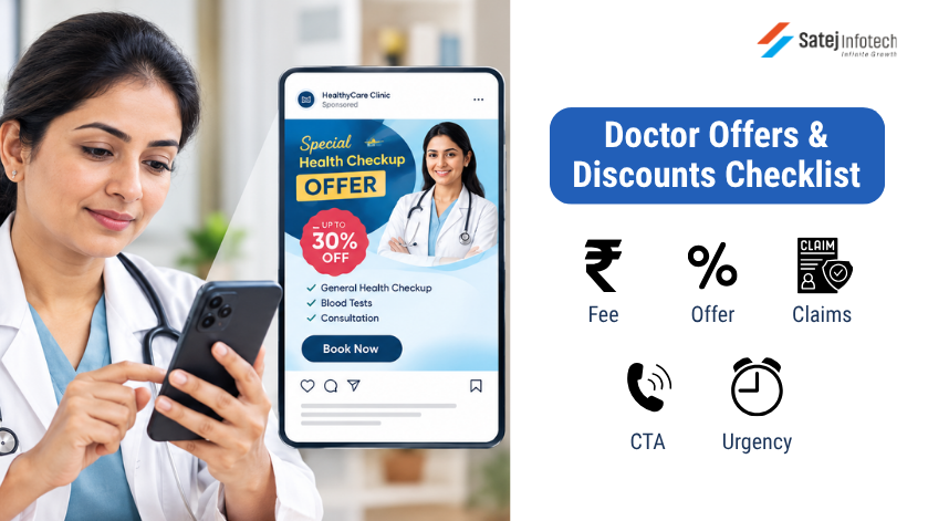 Doctor offers and discounts checklist for medical social media marketing