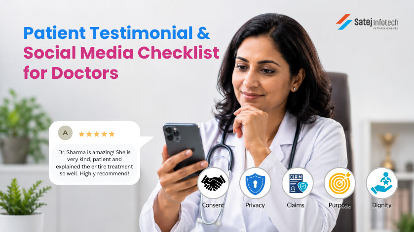 Patient testimonial and social media checklist for doctors
