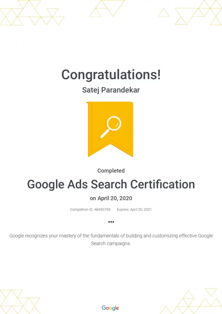 Google Ads Search Certification